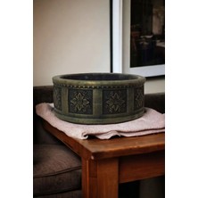 Çiçek Desenli Beton Bonsai ve Aranjman Saksısı -+30 cm 01U