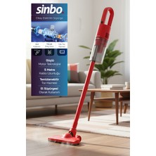 Woodhub 500W Yüksek Emiş Güçlü Dikey Elektrikli Süpürge Kırmızı