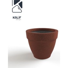 Hafif Beton Saksı (Terrazo) Terra (L) 44X40 Kırmızı