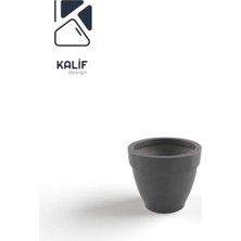 Hafif Beton Saksı (Terrazo) Terra (S) 28X24 Siyah