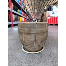 Tabaklı 15 Litre Dekoratif Taş Saksı