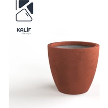Hafif Beton Saksı (Terrazo) Indra (L) 44X42 Kırmızı