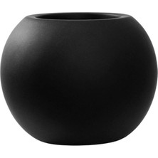 Fiberglas 90 Çap Küre Fiber Saksı Siyah