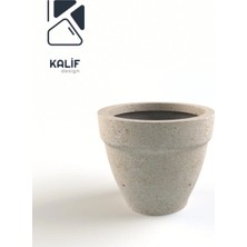 Hafif Beton Saksı (Terrazo) Terra (L) 44X40 Krem