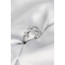 Yıldız Ticaret Mey Ithalat® Minimal Kutup Yıldızı Model Gümüş Renk Kadın Yüzük