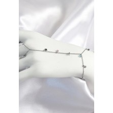 Yıldız Ticaret Mey Ithalat® Pirinç Renkli Zirkon Taşlı Sallantılı Yıldızlı Model Gümüş Renk Kadın Şahmeran