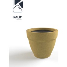 Hafif Beton Saksı (Terrazo) Terra (L) 44X40 Sarı