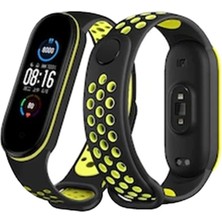 Yıldız Ticaret Mey Ithalat®   Mi Band 7 Spor Delikli Kordon - Siyah-Yeşil