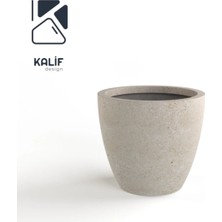 Hafif Beton Saksı (Terrazo) Indra (L) 44X42 Krem