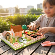 Kutpia Mini Bahçe Çocuk Oyun ve Eğitim Seti (25x19cm) - Sevimli Köpekler (Pembe)