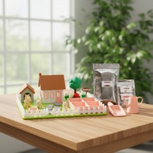 Kutpia Mini Bahçe Çocuk Oyun ve Eğitim Seti (25x19cm) - Sevimli Köpekler (Pembe)