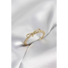 Yıldız Ticaret Mey Ithalat® Fiyonk Model Zirkon Taşlı Gold Renk Kadın Yüzük