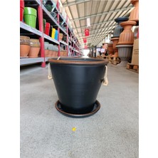 Tabaklı 30-35 Litre Yandan Tutmalı Toprak Saksı