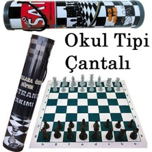 Özbience Eğitici Rulo Satranç Takımı Seti Çantalı Okul Tipi Oyun Hediye