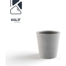 Hafif Beton Saksı (Terrazo) Flora (S) 42X45 Gri