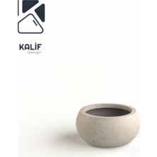 Hafif Beton Saksı (Terrazo) Pan (M) 36X20 Krem