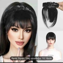 Handmade Doğal Siyah Örgülü Taç Kahkül Saç Tak Çık Model Kolay Kullanımlı