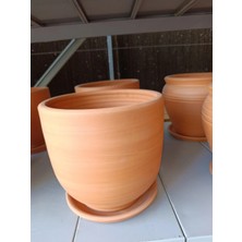 Tabaklı 25-30 Litre Sade Toprak Saksı