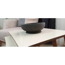 Beton Bonsai Saksısı Siyah Çift Taban
