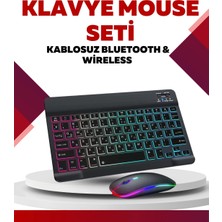 HERŞEYBURDAMODA Bluetooth 5.3 Destekli Şarjlı Taşınabilir Klavye + Mouse Kombinasyonu