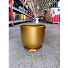 Dekoratif Tabak Gold Taş Saksı