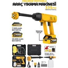 Azurtech  Auhma Kablosuz Basınçlı Araç Yıkama Makinesi 335 Psı – Fırçasız Motor, 7500/30000 Mah Batarya, Taşınabilir Yıkama Tabancası Seti