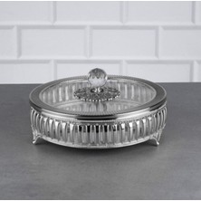 Özbience 20 cm Şık Kapaklı Dekoratif Şekerlik, Zarif ve Kullanışlı Tasarım