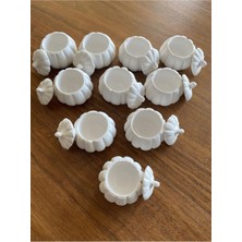 Özbience 10 Adet Dekoratif Taş Tozundan Ham Obje, Boyanabilir, Şık ve Çok Amaçlı