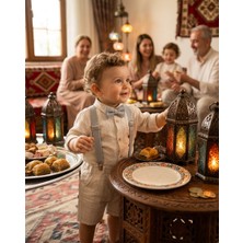 Baby Sena Babysena Bayramlık Erkek Bebek Papyon ve Pantolon Askısı Seti