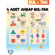 Özbience Eğitici 4'lü Bul-Tak Seti: Taşıtlar, Rakamlar, Şekiller ve Hayvanlar