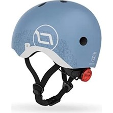 Calperia Xs Kask - Mavi Çelik Reflektörlü, Bisiklet Için Uygun