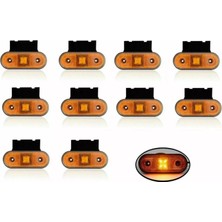 Ahmet Otomotiv (10 Adet) 4 Ledli Oval Yan Lamba Braketli