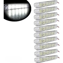 Ahmet Otomotiv (10 Adet) Çift Sıra Parmak LED Beyaz Renk 12 Ledli 13CM 12V-24V