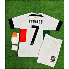 Portekiz 2022-23 Sezon Cristiano Ronaldo Deplasman Çocuk Forması 4'lü Set