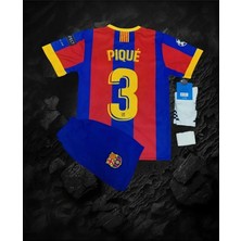 F.c B.a.r.c.e.l.o.n.a 2011 Sampiyonlar Ligi Finali Gerard Pique Nostalji Çocuk Forması 4'lü Set