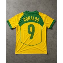 Andream Afrika Ronaldo Brezilya Retro Sarı Yetişkin Unisex Futbol Forması