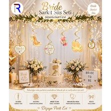 Dizayn Parti Evi Bride To Be Sarkıt Süs Gold Bekarlığa Veda Lüks Nişan Arka Fon Dekor Parti