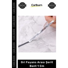 Carlburn Özel Üretim Kendinden Yapışkanlı Karo Derz Dolgu Dekoratif 50 Metre Gri Fayans Arası Şerit Bant 1 cm