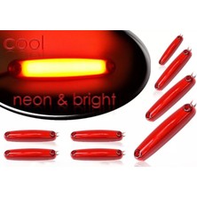 Ahmet Otomotiv (8 Adet) Neon Parmak LED Lamba Kırmızı 12 V 24 V