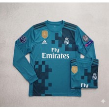 Andream Cristiano Ronaldo 7 Real Madird 2017/18 Sezon Uzun Kol Unisex Futbol Forması