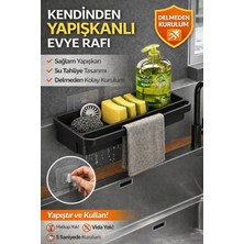 Bluvex Yapışkanlı Duvara Asılabilir Bulaşık Bezi Bulaşık Sabunluk Bulaşık Sünger Deterjan Düzenleyici