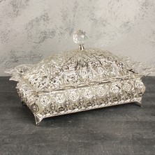 Özbience Aynalı Dikdörtgen Gümüş Tatlılık Kutusu, Şık ve Zarif Tasarım