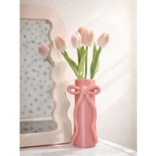 End Design Studio Fiyonk Detaylı Dekoratif Vazo 20CM – Modern Masaüstü Obje (Çiçekler Dahil Değildir)