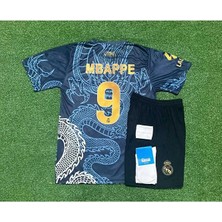 R.madridd 2024/25 Sezonu Kylian Mbappe Dragon Desenli Konsept Çocuk Forması 4'lü Set