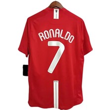 Cristiano Ronaldo 2008 Sezonu Efsane Nostaljik Kırmızı Kısa Kollu Yetişkin Forması