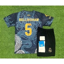 R.madridd 2024/24 Sezonu Dragon Desenli Jude Bellingham Konsept Çocuk Forması 4'lü Set