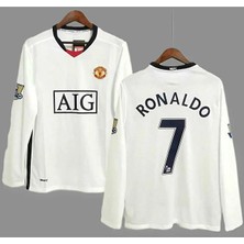Cristiano R'onaldo Manchesterr/united 2008 Moskova Şampiyonlar Ligi Finali Uzun Kollu Forması(White)