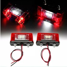 Ahmet Otomotiv (2 Adet) Ledli Plaka Lambası Universal 12V-24V Takım Sağ Sol