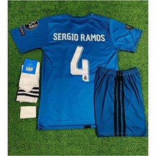 R.madridd 2017 Turkuaz Sergio Ramos Çocuk Forması 4'lü Set