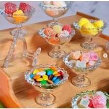 Özbience 6'lı Boncuklu Ayaklı Cam Sunumluk Seti, Şık ve Zarif Tasarım